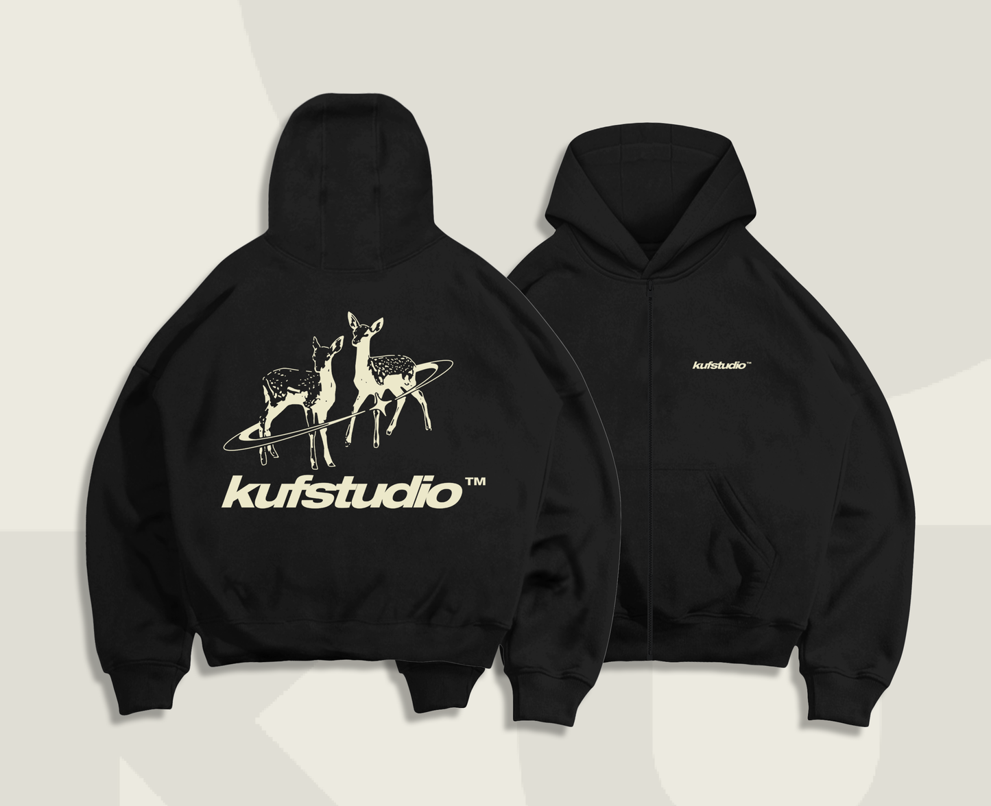 DEER BASIC ZIP-UP HOODIE