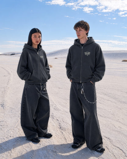Limited Edition Logo Unisex Fermuarlı Hoodie
