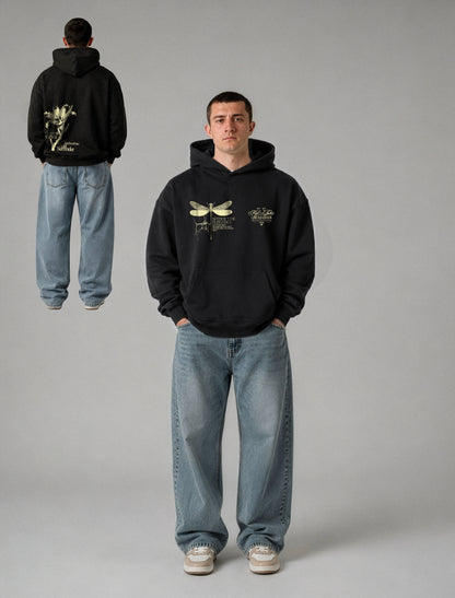 Thorny Lily & Dragonfly Boxy Kapüşonlu Sweatshirt | Pamuk
