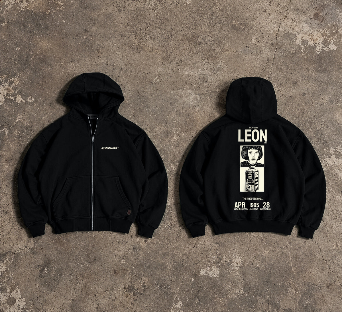 Leon The Professional Unisex Fermuarlı Hoodie