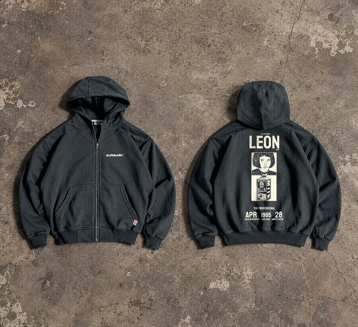 Leon The Professional Unisex Fermuarlı Hoodie