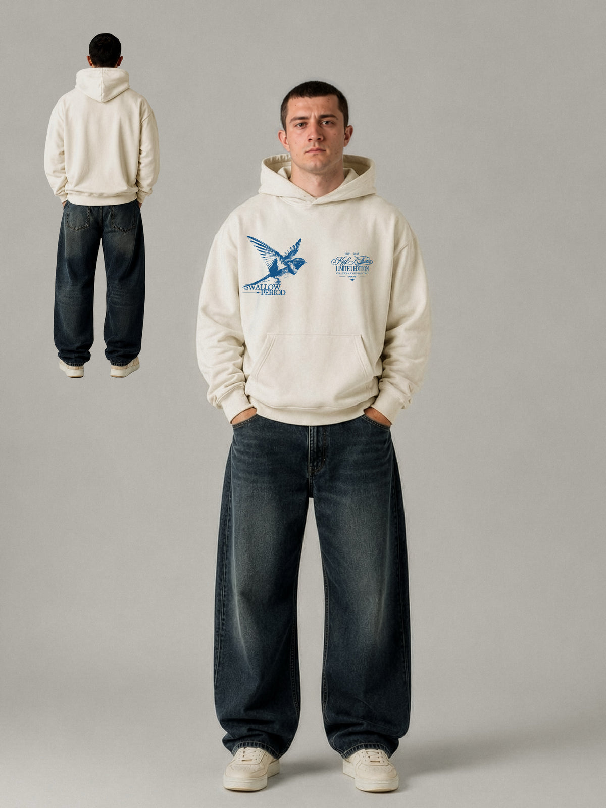 Swallow Period Boxy Kapüşonlu Sweatshirt | %100 Pamuk