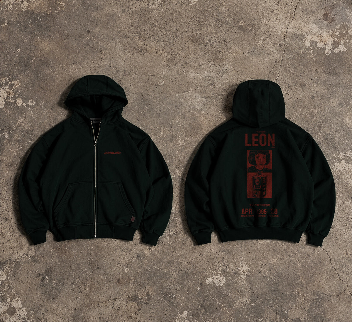 Leon The Professional Unisex Fermuarlı Hoodie