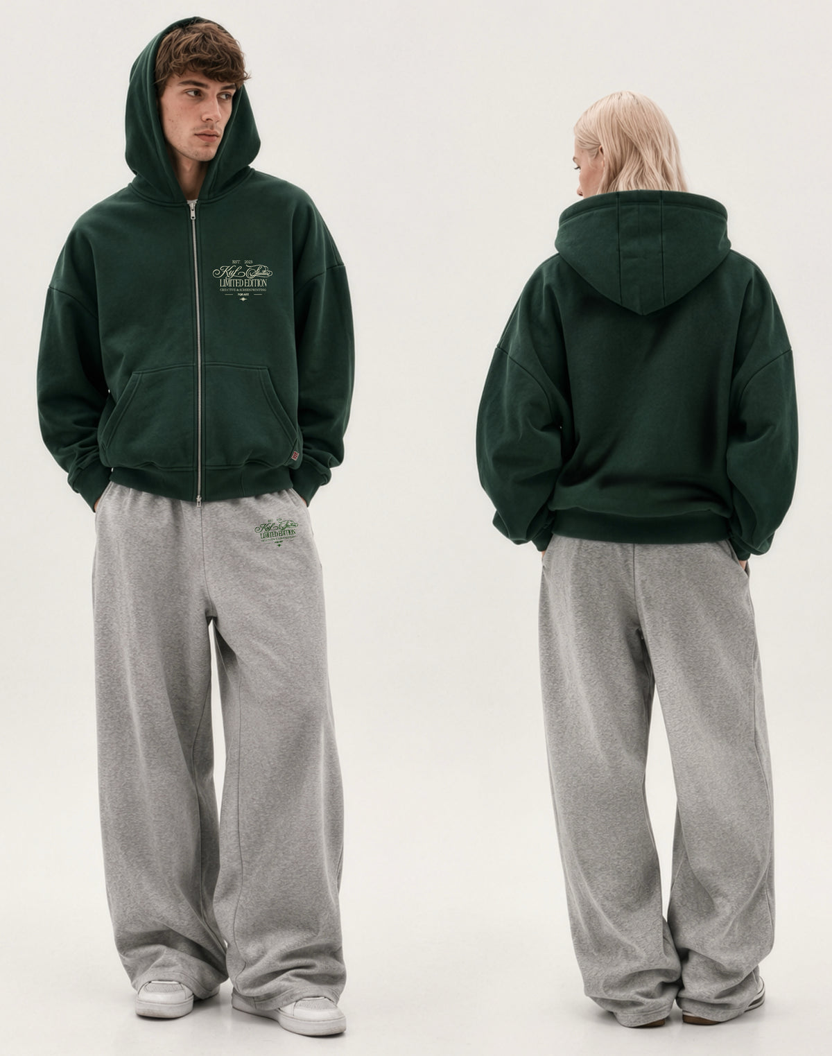 Limited Edition Logo Unisex Fermuarlı Hoodie