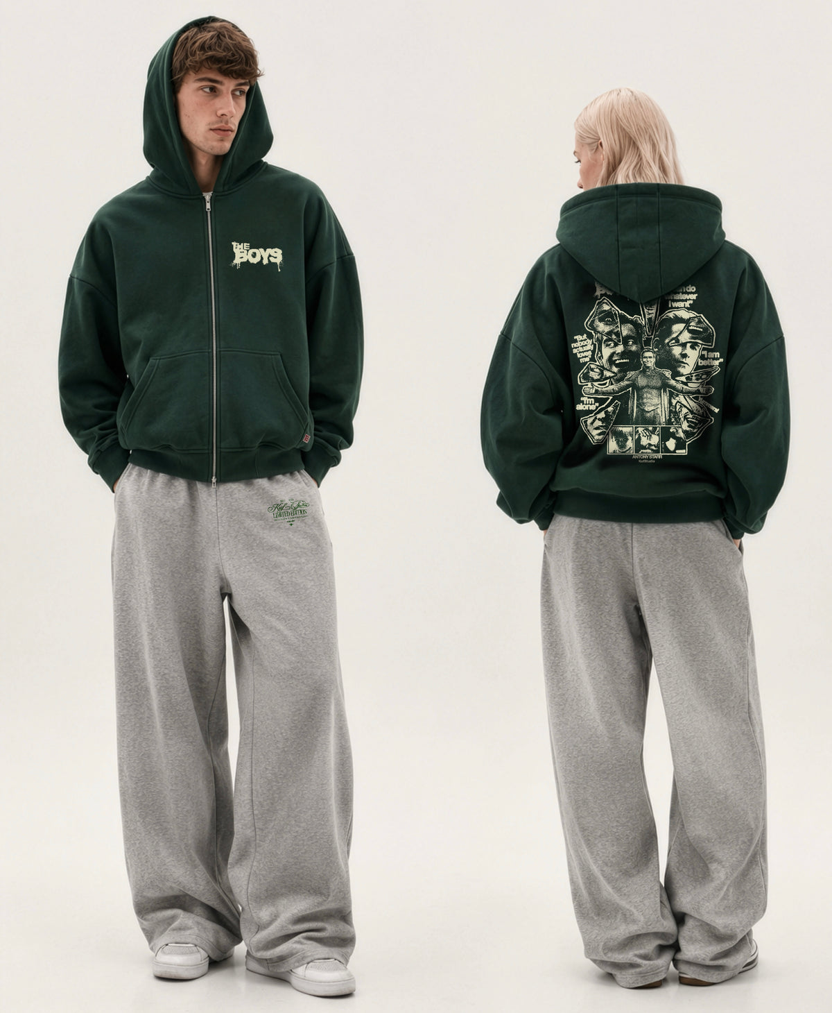 Homelander Grafikli Unisex Fermuarlı Hoodie