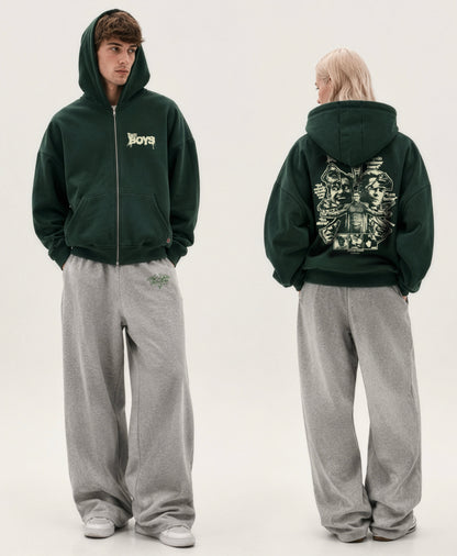 Homelander Grafikli Unisex Fermuarlı Hoodie