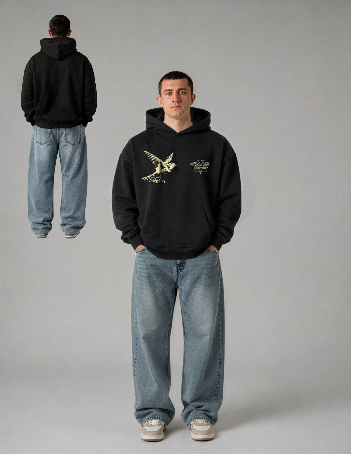 Swallow Period Boxy Kapüşonlu Sweatshirt | %100 Pamuk