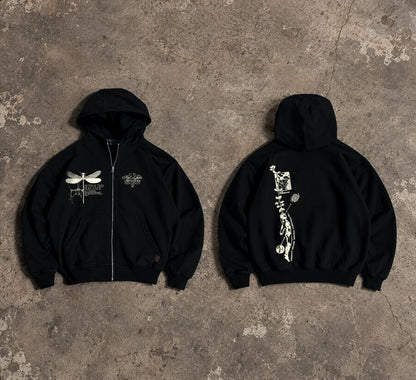 Dragonfly & Back To The Nature Unisex Fermuarlı Hoodie