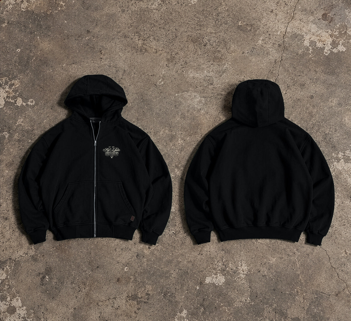 Limited Edition Logo Unisex Fermuarlı Hoodie