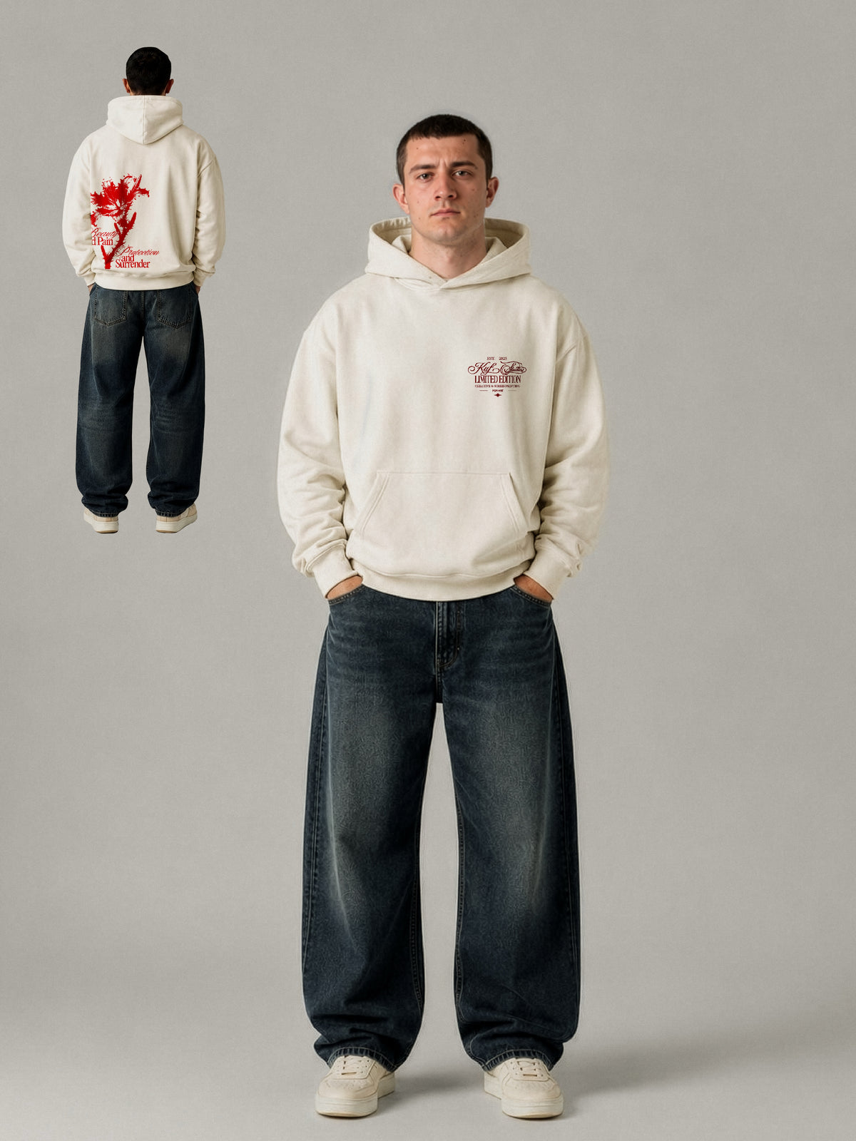 Thorny Lily & Dragonfly Boxy Kapüşonlu Sweatshirt | Pamuk