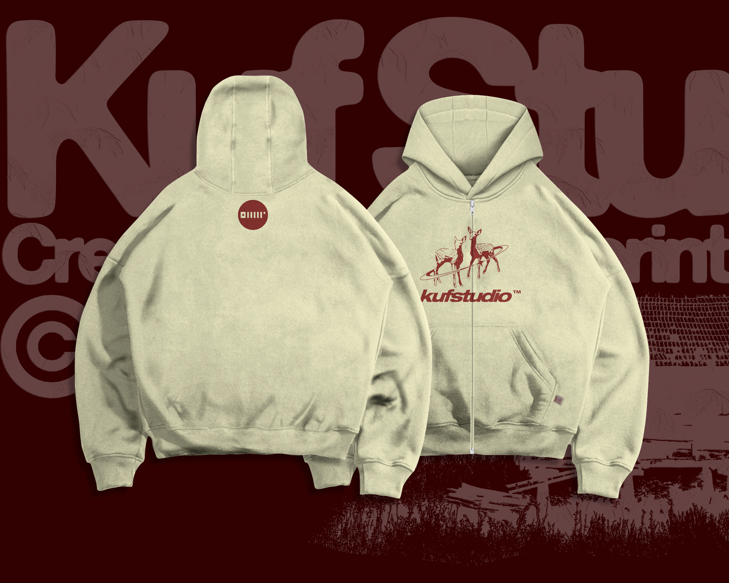 DEER BASIC ZIP-UP HOODIE