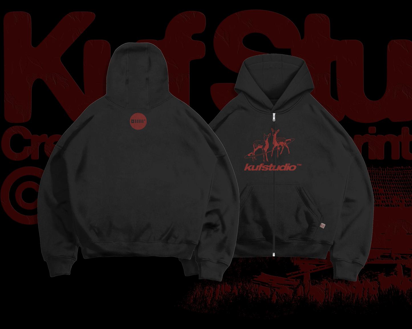 DEER BASIC ZIP-UP HOODIE