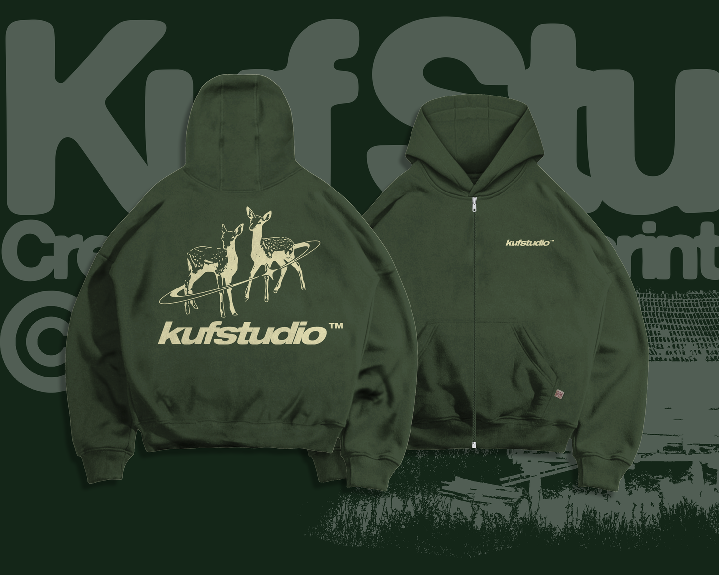 DEER BASIC ZIP-UP HOODIE