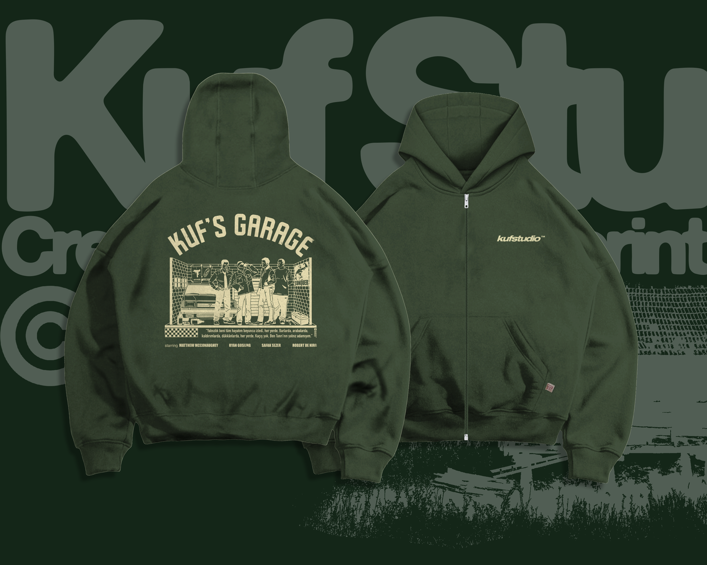 KUF'S GARAGE ZIP-UP HOODIE
