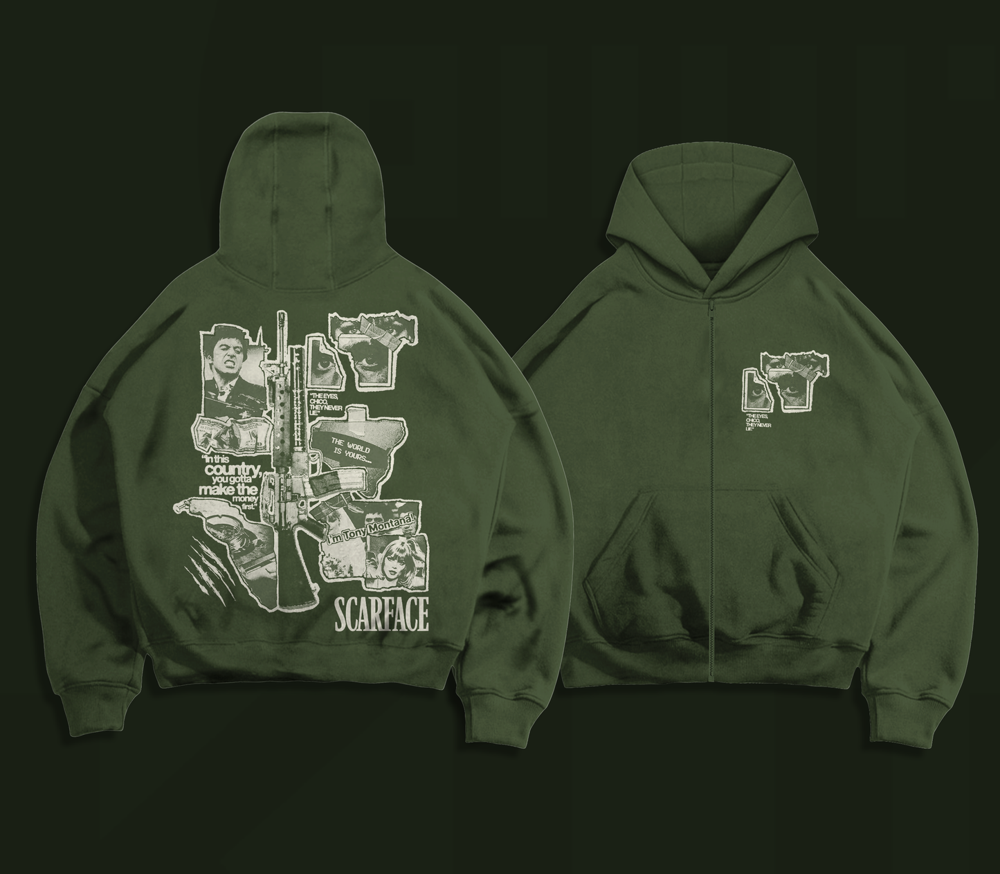 SCARFACE  ZIP-UP HOODIE